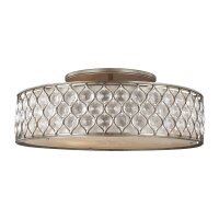 Deckenleuchte rund 76 cm in Silber Metall Kristall