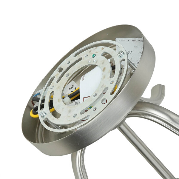 Deckenleuchte E27 Weiß Nickel Ø37cm Glas Metall