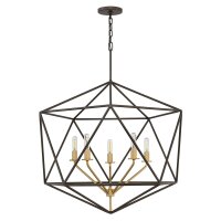 H&auml;ngelampe in Bronze 5-flammig verstellbar E14 DIVISTA