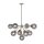 Hängelampe Grau Nickel 9x E14 Metall Glas LILINIA
