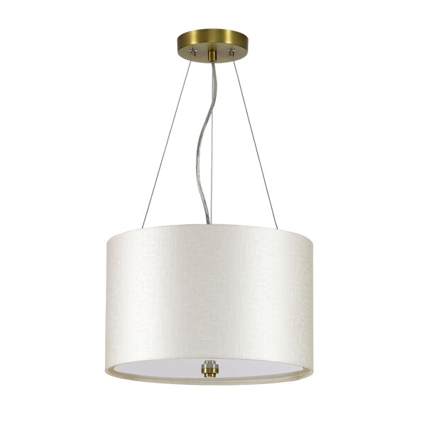 Hängeleuchte Stoff Ø36cm in Creme Messing antik