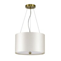 Hängeleuchte Stoff Ø36cm in Creme Messing antik