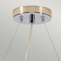 Hängelampe Stoff rund Ø36cm in Creme Chrom...