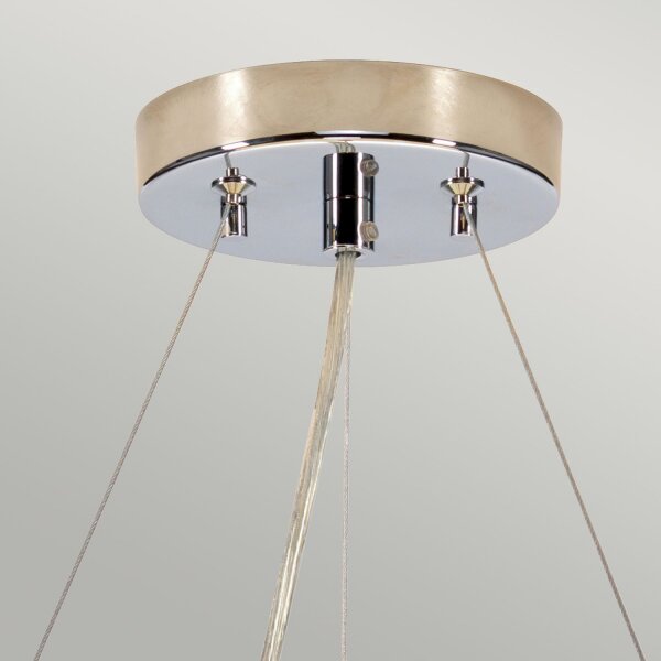 Hängelampe Stoffschirm rund Ø46cm in Creme Chrom NASIA
