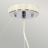 Hängelampe rund Ø66cm in Creme Chrom Stoffschirm
