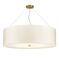 H&auml;ngelampe Stoff rund &Oslash;86cm in Creme Messing...