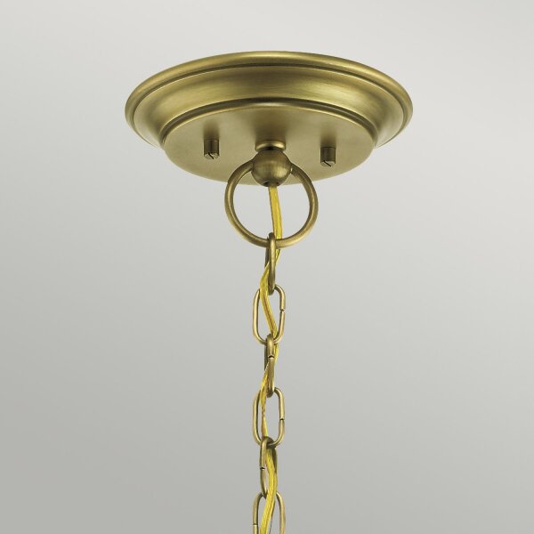 Kronleuchter in Messing Glasschirm Metall Jugendstil