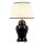 Tischlampe Keramik Stoff Schwarz Creme 80 cm hoch E27