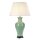 Tischlampe Keramik Stoff Grün Creme 81cm E27 Nachttisch