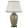Tischlampe Stoff Keramik in Silber Creme 74 cm