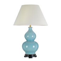 Tischlampe Keramik Stoff Hellblau Stoff 64 cm hoch