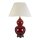 Tischlampe Keramik Stoff 64 cm in Rot Ecru Klassisch