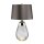 Tischlampe Glas Seide beleuchteter Sockel Grau Retro