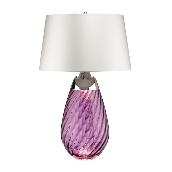 Tischlampe Retro Violett Weiß 74 cm beleuchteter Fuß