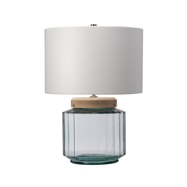 Tischlampe Glas Stoff Retro Design 51 cm hoch LADINA