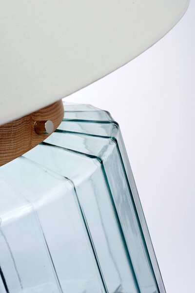 Tischlampe Glas Stoff Retro Design 51 cm hoch LADINA