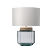 Tischlampe Glas Stoff Retro Design 51 cm hoch LADINA