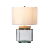 Tischlampe Glas Stoff Retro Design 51 cm hoch LADINA