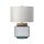 Tischlampe Glas Stoff Retro Design 51 cm hoch LADINA