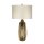 Tischlampe E27 67 cm in Bronze Weiß Keramik Stoff
