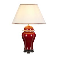 Tischlampe Keramik Rot Ecru Weiß E27 65 cm MALDRA