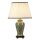 Tischlampe Keramik Stoff 68 cm Grün Gold Creme