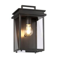 Außenlampe Wand in Bronze antik Aluminium Glas IP44...