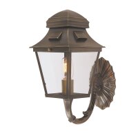 Wandleuchte au&szlig;en IP44 aus Messing Glas E27 Vintage