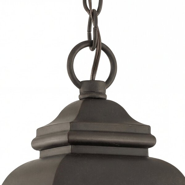 Hängelampe außen Aluminium Glas Rustikal IP44 in Bronze