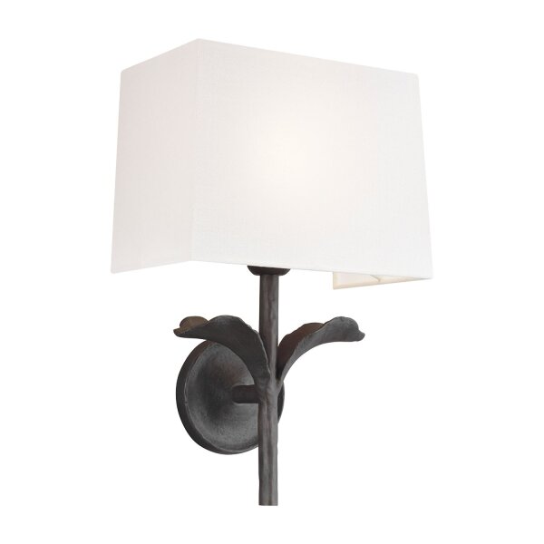 Wandlampe innen Rustikal Metall Stoff in Rostbraun Weiß