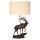 Tischlampe Stoff Resin Hirsch 80cm Bronze antik Natur