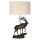 Tischlampe Stoff Resin Hirsch 80cm Bronze antik Natur