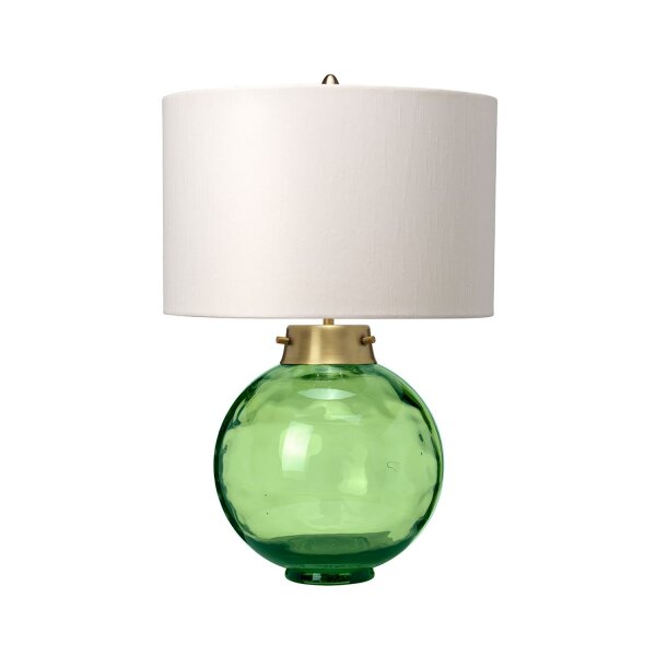 Tischlampe Glas Stoff in Grün Ecru 55,5 cm LUBIELA