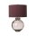 Tischlampe Rot Grau E27 55,5 cm Glas Stoff Klassisch
