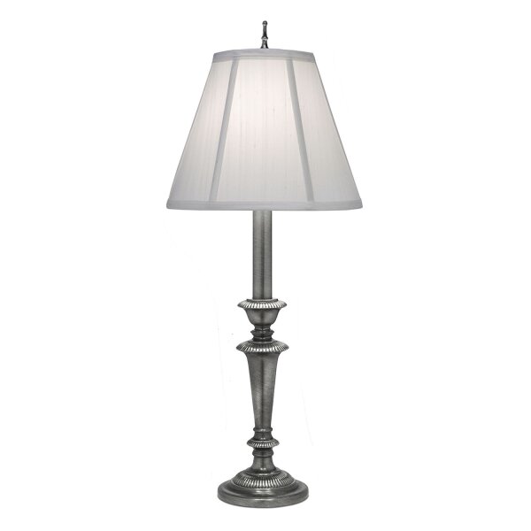 Tischleuchte 74 cm hoch Creme Nickel Klassisch