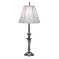 Tischleuchte 74 cm hoch Creme Nickel Klassisch