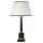Tischlampe Schwarz Creme E27 55 cm Holz Stoff Klassisch