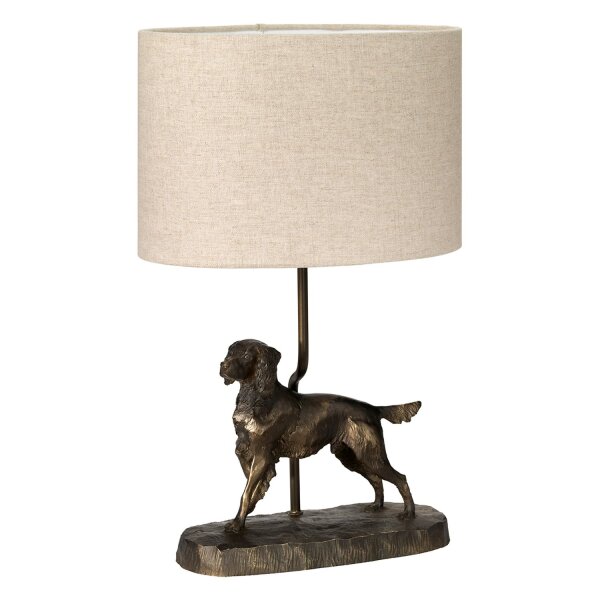 Tischlampe E27 48 cm Natur Bronze antik aus Jute Resin