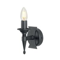 Wandleuchte Schwarz Schmiedeeisen Rustikal B:10 cm E14