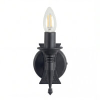 Wandleuchte Schwarz Schmiedeeisen Rustikal B:10 cm E14