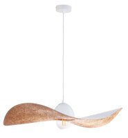 H&auml;ngeleuchte Wei&szlig; Kupfer E27 Modern Wellenschirm