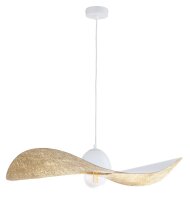 H&auml;ngeleuchte E27 Wei&szlig; Gold Modern Esszimmer