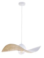 Pendelleuchte E27 Wei&szlig; Gold Modern Wellenschirm