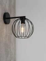 Wandlampe Metall E27 Schwarz Kugel Schirm RASHA