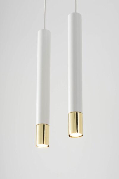 Pendelleuchte Weiß Gold Metall Modern elegant THEANO