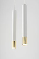 Pendelleuchte Weiß Gold Metall Modern elegant THEANO