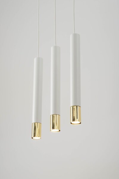 Hängeleuchte Weiß Gold elegant Modern Metall Esstisch