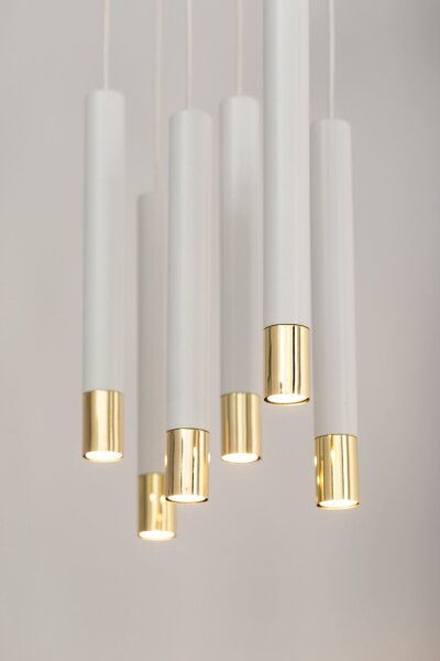 Hängelampe Metall Weiß Gold Modern elegant THEANO