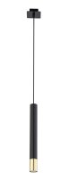 H&auml;ngeleuchte Schwarz Gold Modern Metall &Oslash;8cm schmal