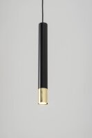 Hängeleuchte Schwarz Gold Modern Metall Ø8cm...